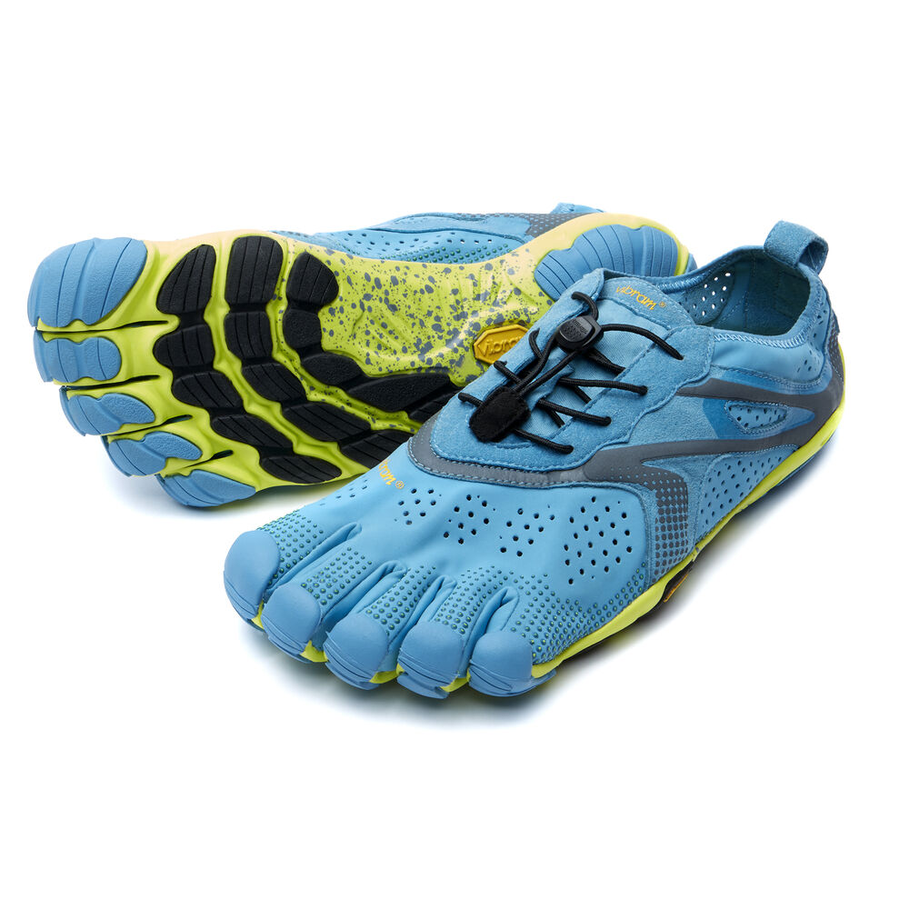 Vibram Fivefingers V-Run Erkek Koşu Ayakkabısı Mavi/Sarı,AZ0419825